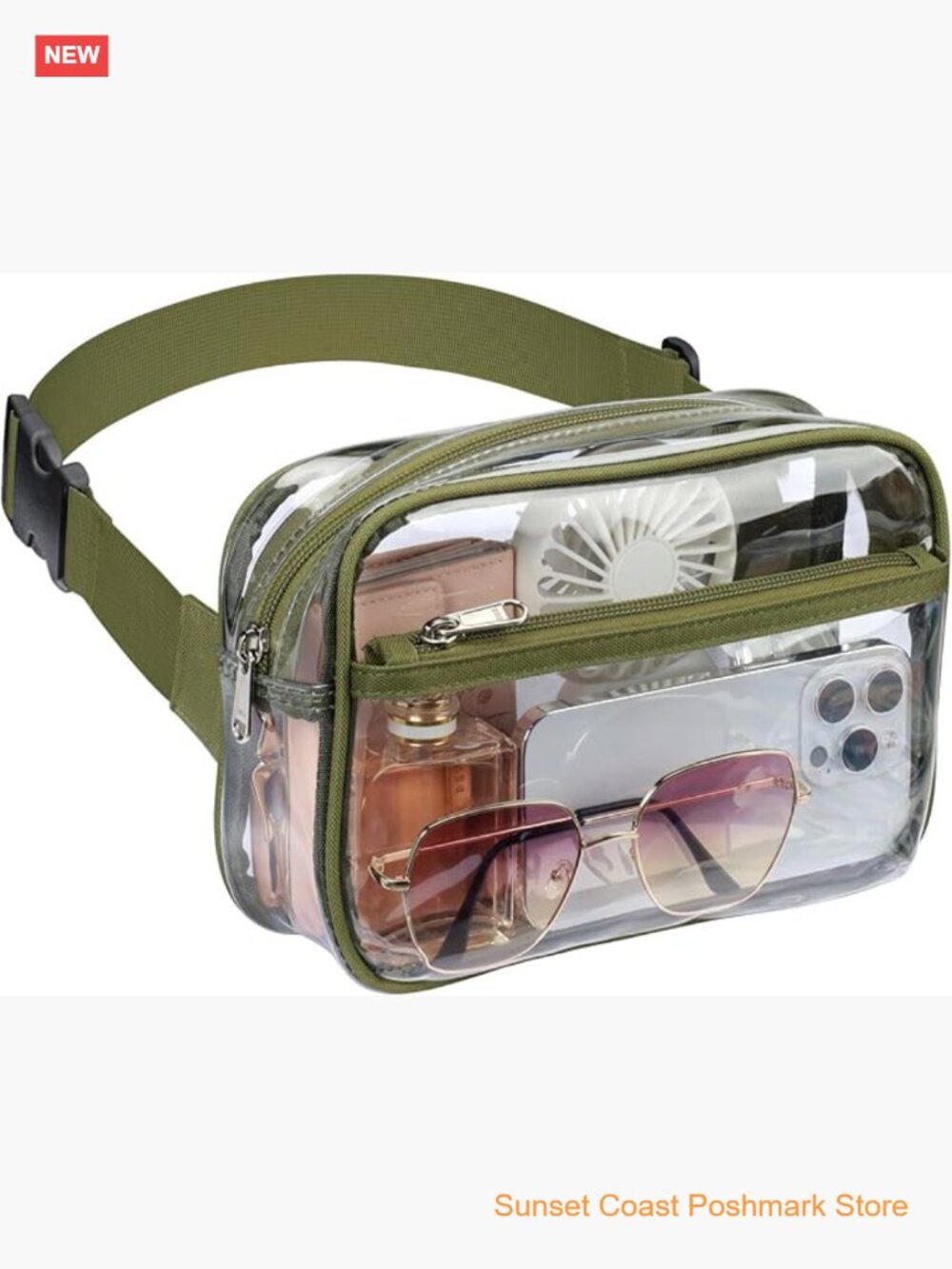 Clear Fanny Pack Stadium Approved Adjustable Belt Bag Waist Pack for Concerts